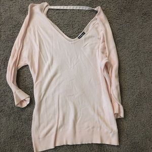 Pink Knit Express Top with Silver Accent